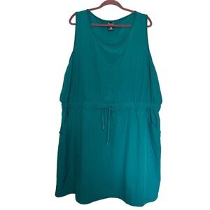 Tek Gear Size 4X Activewear Dynasty Aqua Lightweight Dress Cinched Waist Pockets
